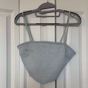 NEW ZARA DENIM STRAPPY MINI TOP